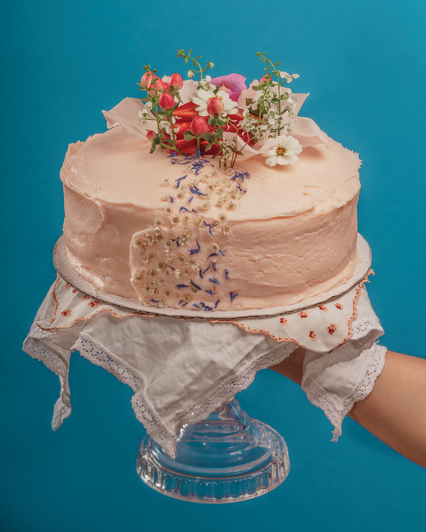 Strawberry Matcha Sweet Tea Cake